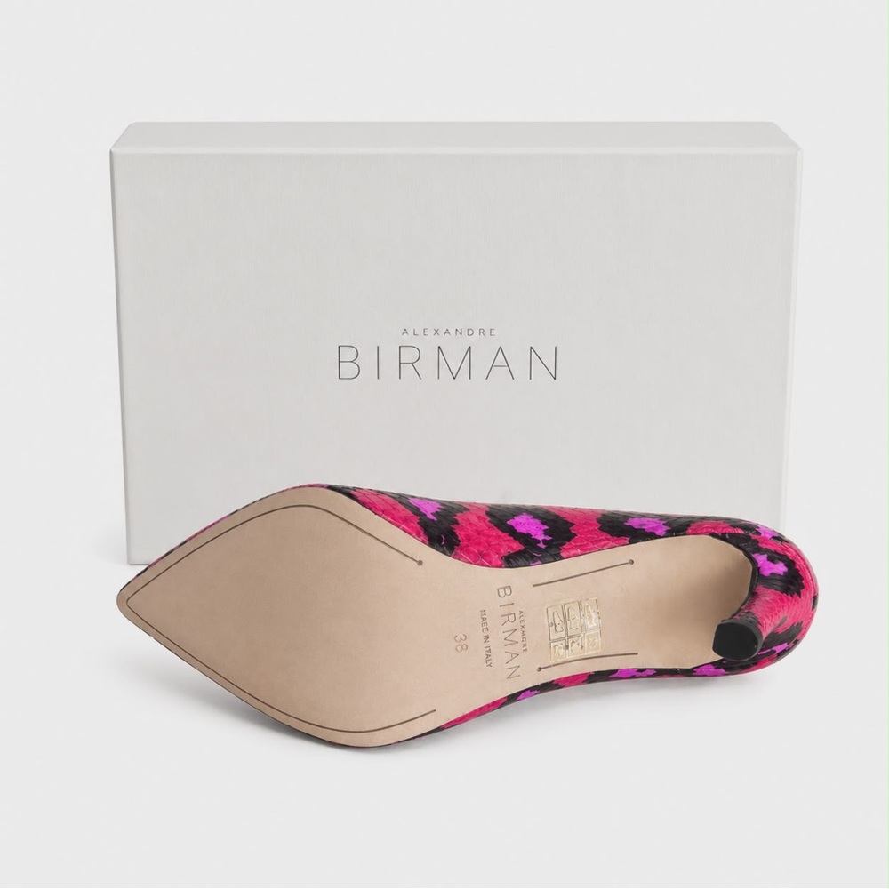NIB. Size 38/US 8. Alexandre Birman hot pink, purple  "Piano" stiletto pumps - Picture 12 of 15